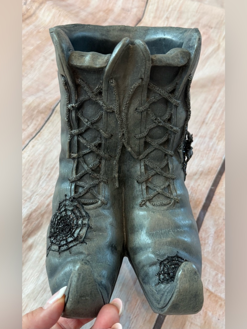 Yankee Candle Witch Boots Spiderwebs Candle Holder Halloween Retired - Picture 3 of 7